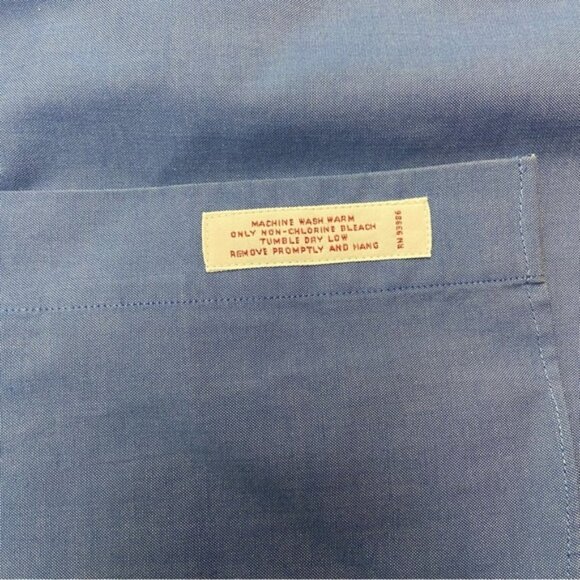 Brooks brothers 346 men button down shirt regular fit cotton non iron 17,5 blue - Picture 10 of 12